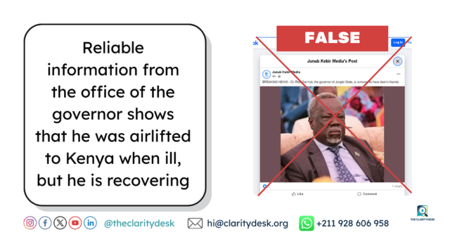 A screenshot showing a debunk by Young Journalists Integrity Fellows by The ClarityDesk