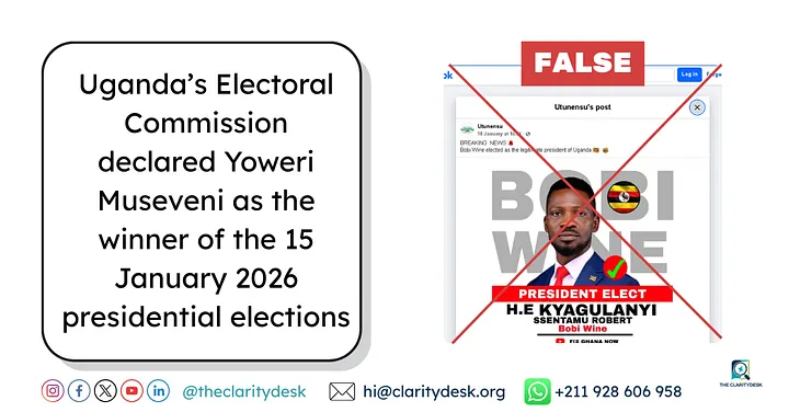 FACT-CHECK: Bobi Wine was not declared Uganda’s President-elect