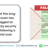 WhatsApp message about applications for students laptop scheme 2026 is a scam