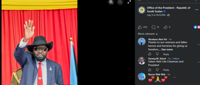 A screen grab showing the original image as posted by the Office of the President