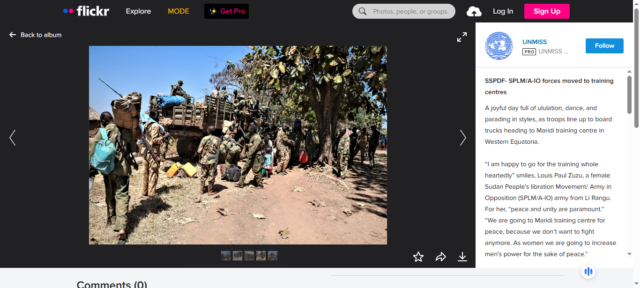 A screen grab of the image as used in the article published on Flickr by UNMISS